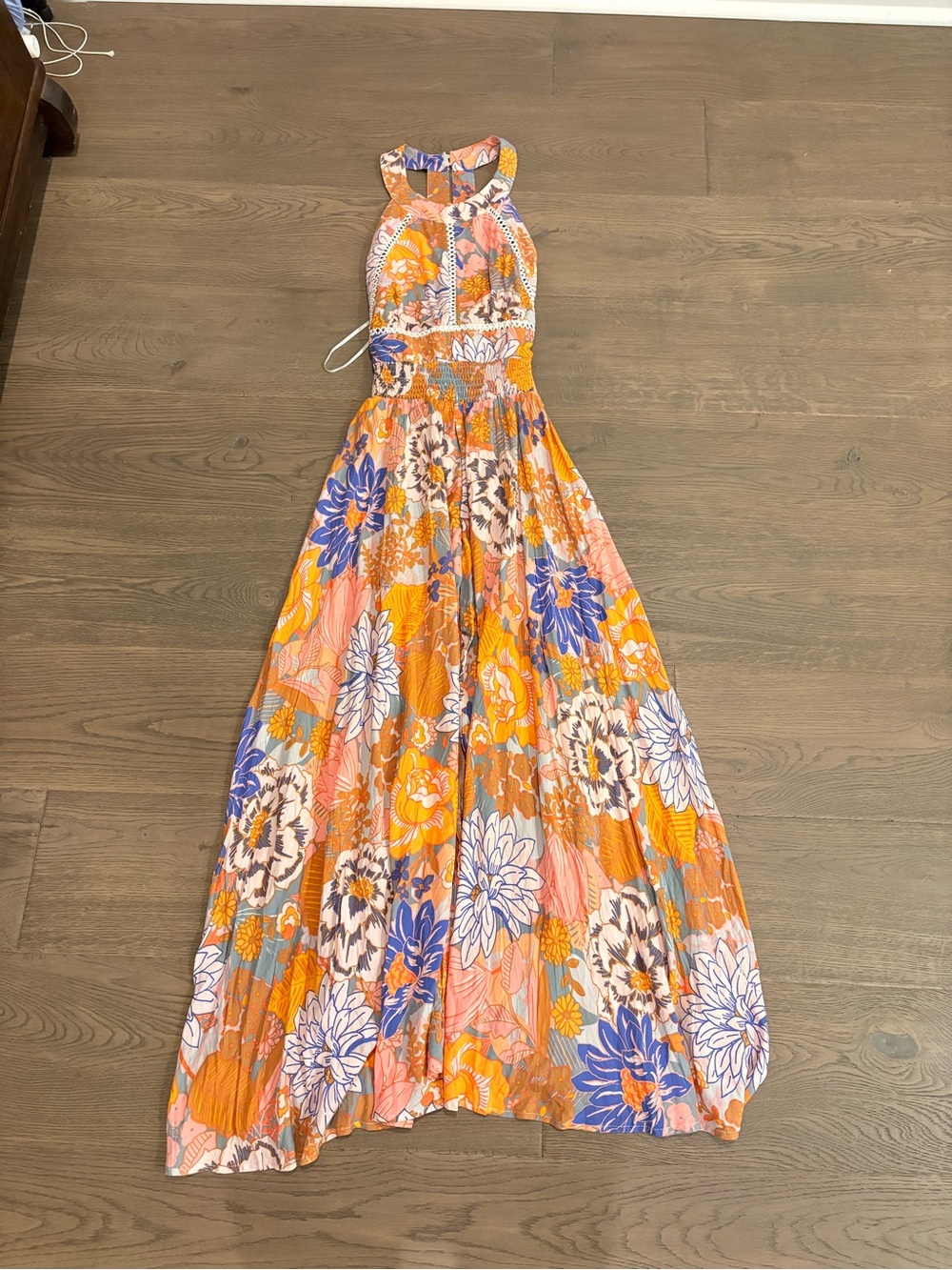 Petal & Pup Orange and Blue Floral Maxi Dress